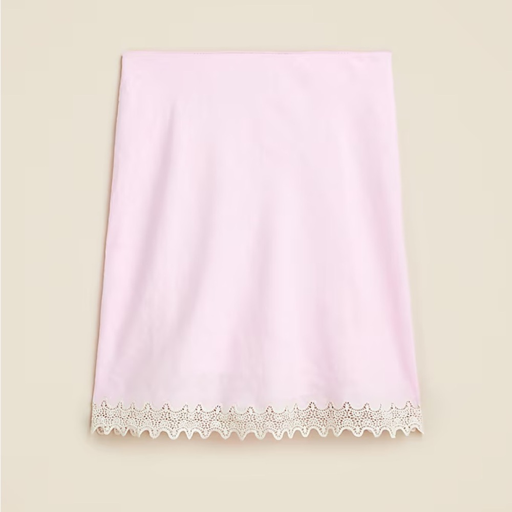 NWT J.Crew Gwen lace-trim slip skirt in linen (size 2X) - Picture 2 of 6